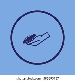 passenger car, a hand icon