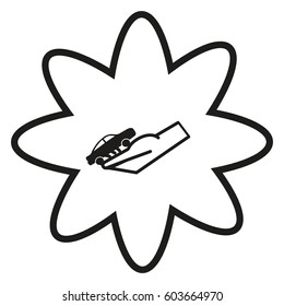 passenger car, a hand icon