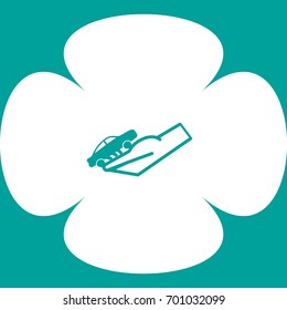 passenger car, a hand icon