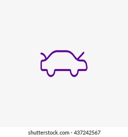 passenger car, an icon