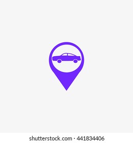 passenger car, an icon