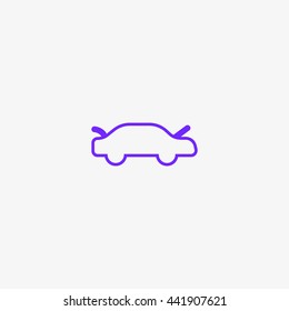 passenger car, an icon