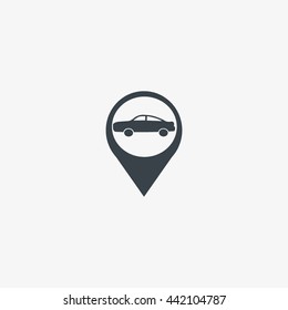 passenger car, an icon