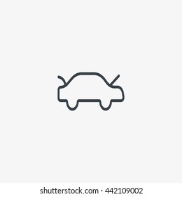 passenger car, an icon