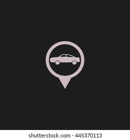 passenger car, an icon