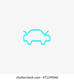 passenger car, an icon