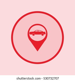 passenger car, an icon