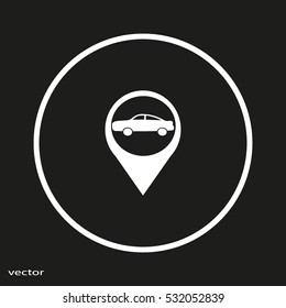 passenger car, an icon
