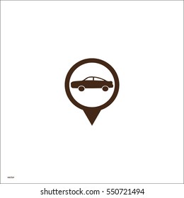passenger car, an icon