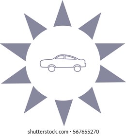 passenger car, an icon