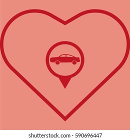 passenger car, an icon