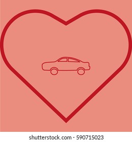 passenger car, an icon
