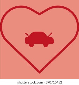 passenger car, an icon
