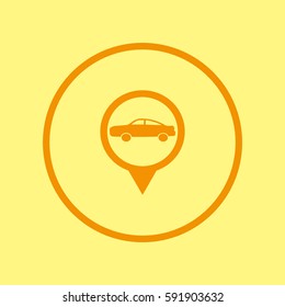 passenger car, an icon