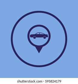 passenger car, an icon