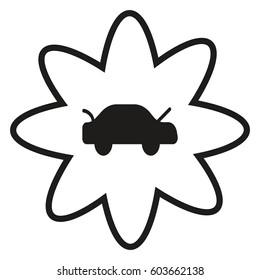 passenger car, an icon