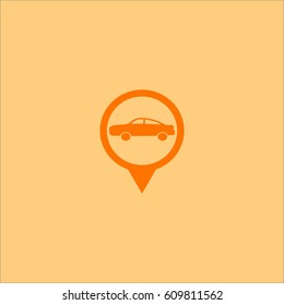 passenger car, an icon