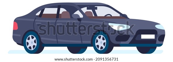 Passenger car\
icon. Dark sedan with empty\
Passenger