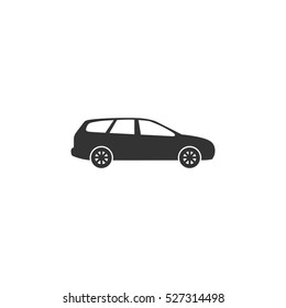 Passenger car icon flat. Illustration isolated vector sign symbol