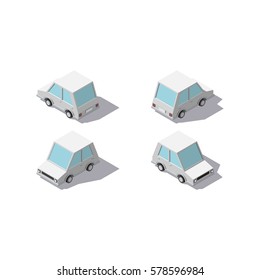 Ilustração de vetor isométrica de carro de passageiros criada para móvel, web, decoração, produtos de impressão, aplicação em fundo branco
