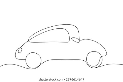 Coche de pasajeros. Vista lateral. Día Mundial del Automóvil. Ilustración vectorial. Imágenes producidas sin el uso de ningún tipo de software de IA en cualquier etapa. 