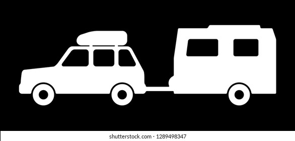 Passenger car with a trailer.