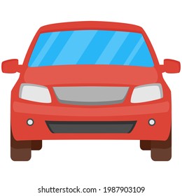 Passenger car vector icon illustration front view