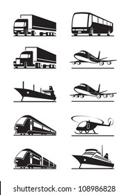 Passenger and cargo transportation - vector illustration