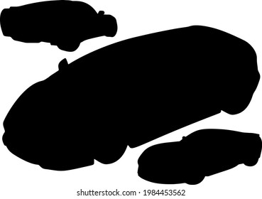 Passenger cars in the set. Vector image.