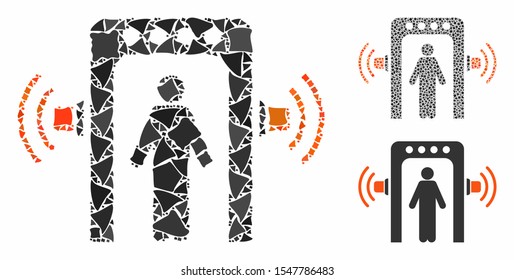 Passenger control composition of abrupt items in variable sizes and color hues, based on passenger control icon. Vector tuberous items are organized into composition.