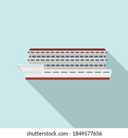 Passenger cruise icon. Flat illustration of passenger cruise vector icon for web design