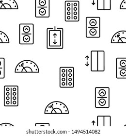 Passenger Elevator, Lift Vector Seamless Pattern Contour Illustration