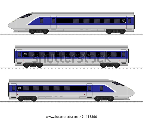 Passenger Express Train Railway Carriage Vector Stock Vector (Royalty ...