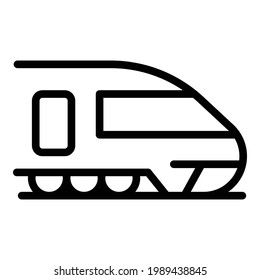 Passenger fast train icon. Outline Passenger fast train vector icon for web design isolated on white background