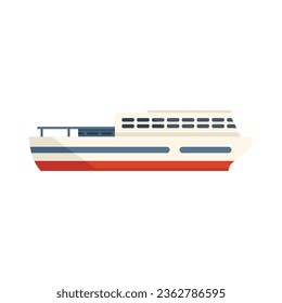 Passenger ferry icon flat vector. River ship. Water sea isolated