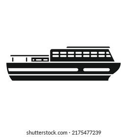 Passenger ferry icon simple vector. River ship. Water sea