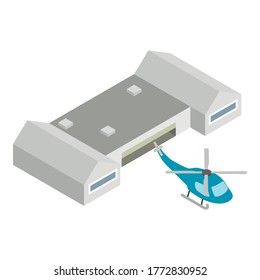 Passenger helicopter icon. Isometric illustration of passenger helicopter vector icon for web