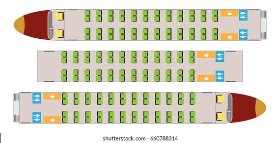 Passenger high speed train seat map  Vector and illustration