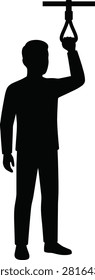 Passenger holding handle, public transportation, interior, commuter, urban.