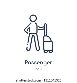 passenger icon from people outline collection. Thin line passenger icon isolated on white background.