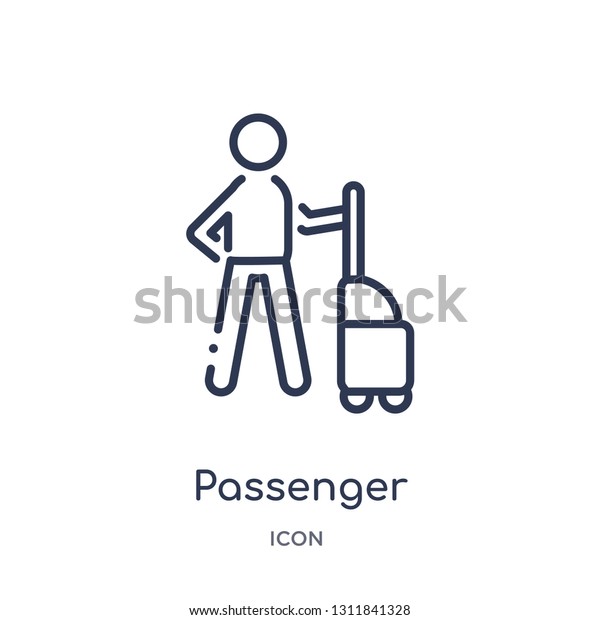 passenger icon from people\
outline collection. Thin line passenger icon isolated on white\
background.