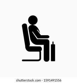 
Passenger Icon. Person on The Trip, Vacation or Journey Illustration As A Simple Vector Sign & Trendy Symbol in Glyph Style for Design and Websites, Presentation or Application.