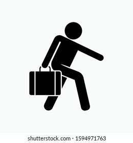Passenger Icon. Person on The Trip, Vacation or Journey Illustration As A Simple Vector Sign & Trendy Symbol in Glyph Style for Design and Websites, Presentation or Application.