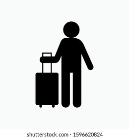 Passenger Icon. Person on The Trip, Vacation or Journey Illustration As A Simple Vector Sign & Trendy Symbol in Glyph Style for Design and Websites, Presentation or Apps Elements.