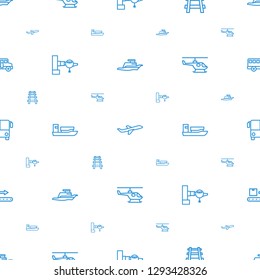 passenger icons pattern seamless white background. Included editable outline ship, plane, railway, jetway, helicopter, bus airoirt, luggage scan icons. passenger icons for web and mobile.