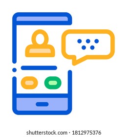 Passenger Incoming Call Online Icon Vector Thin Line. Contour Illustration