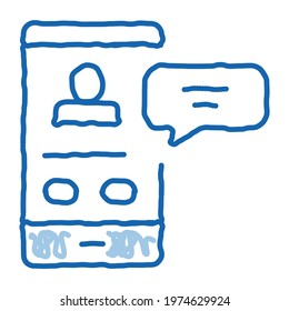 Passenger Incoming Call Online sketch icon vector. Hand drawn blue doodle line art sign. isolated symbol illustration
