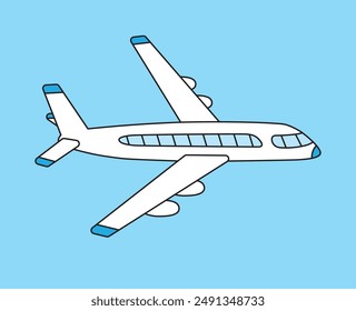 Passenger jet airplane vector illustration