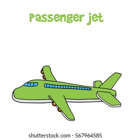 Passenger jet of cartoon design vector illustration
