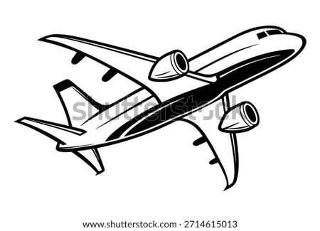 Passenger Jet Logo Outline Design